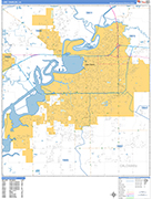 Lake Charles  Wall Map Basic Style